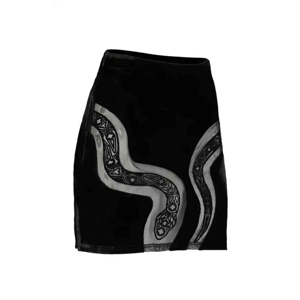 Restyle - Cathedral Snake Courte Jupe - Noir